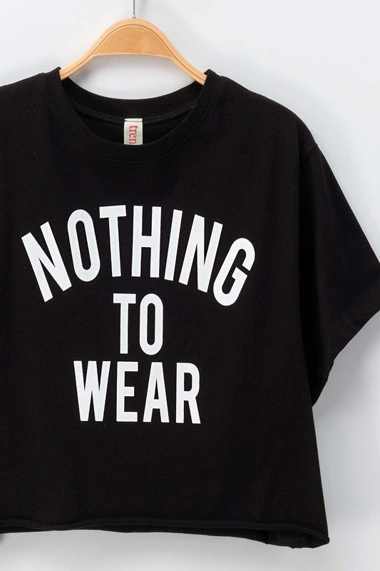 "Nothing to Wear" Crop Graphic Tee