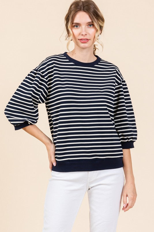 "Stripes of Love" 3/4 Top