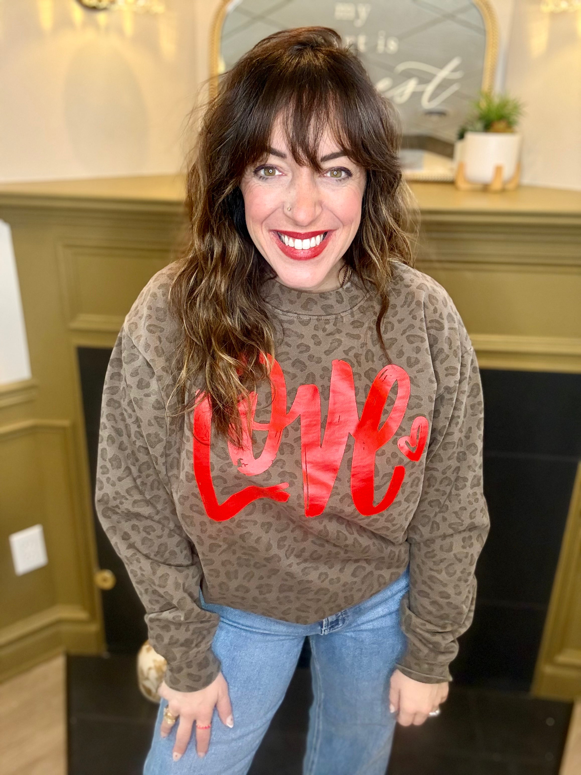 LOVE Leopard Sweatshirt – The Robyn's Nest Boutique