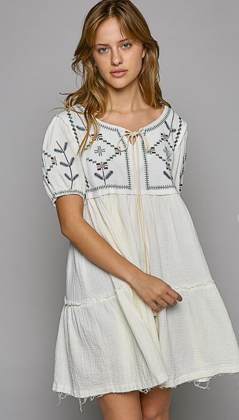 "The Alps" Embroidered Dress