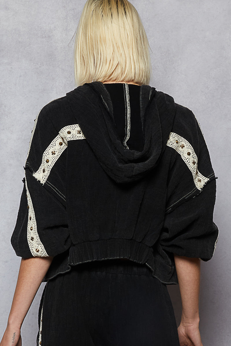 POL PREORDER Studded Hoodie Top