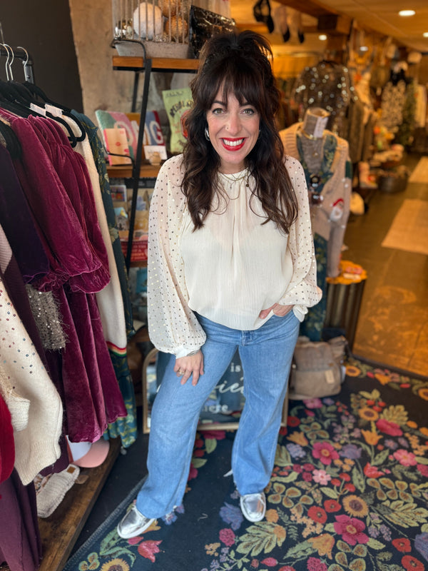 Life of the Party Balloon Sleeve Blouse