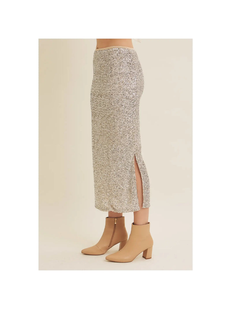 "Shining Star" Sequin Midi Skirt