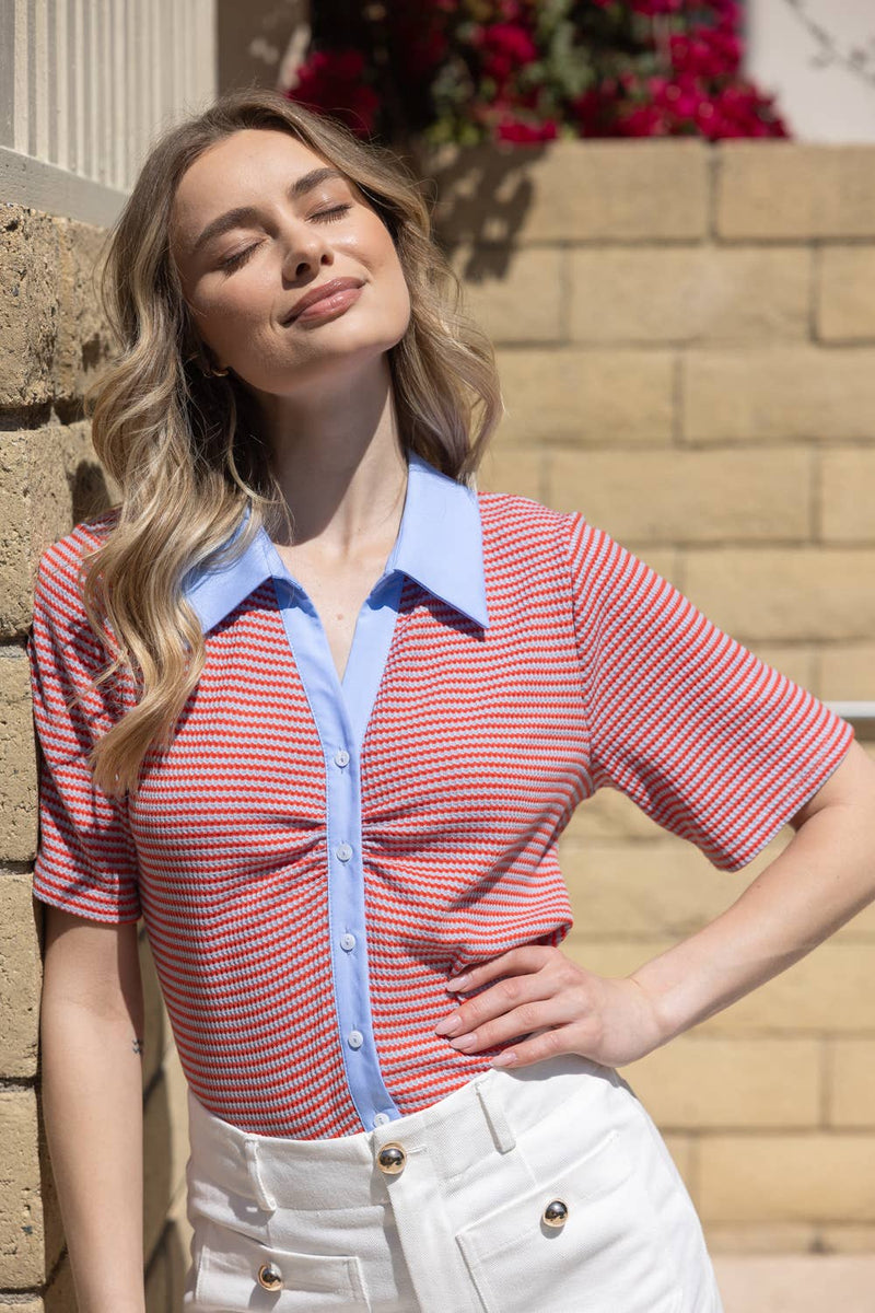 "In Session" Button Down Top