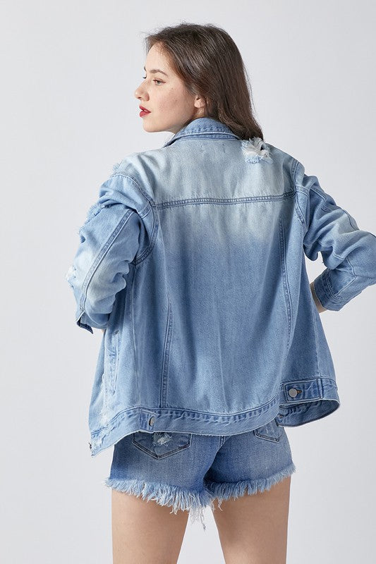 Risen Heavy Distressed Relaxed Fit Jacket