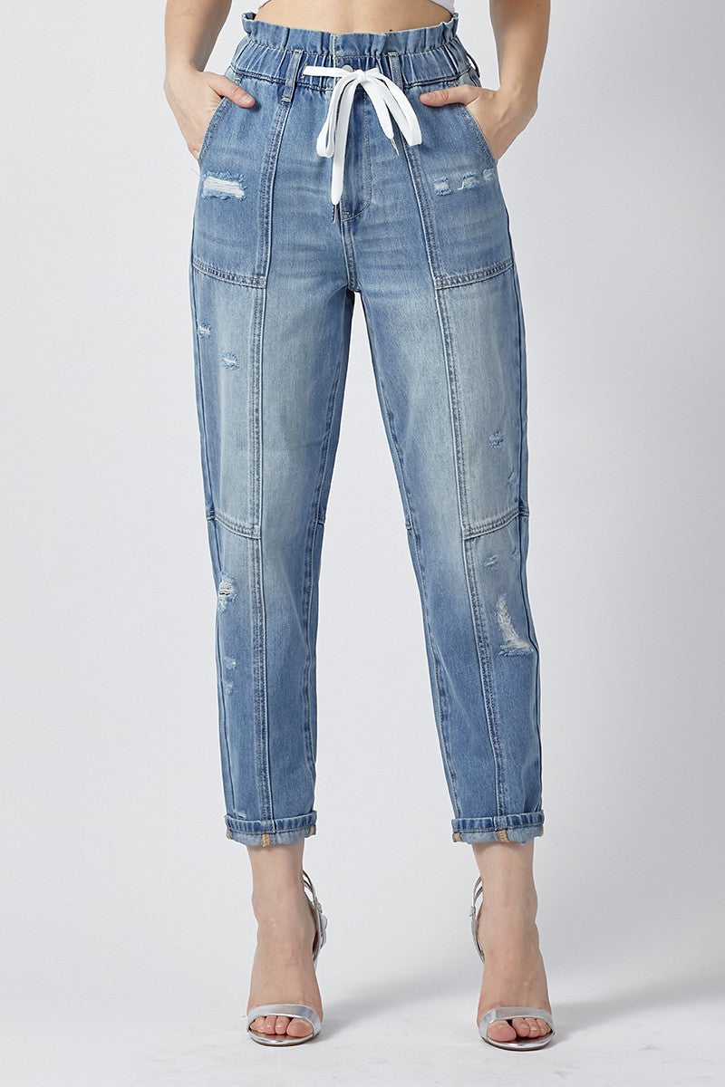 Risen High Rise Pull On Jeans