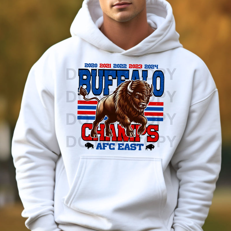 Buffalo AFC East Champs 5 Peat HOODIE *PREORDER*