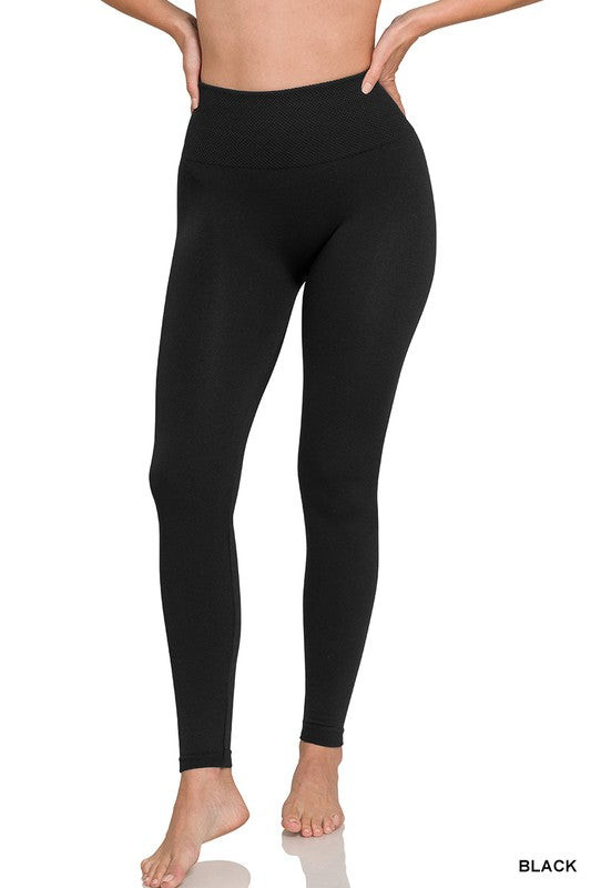 Zenana High Waist Fleece Leggings *PLUS*