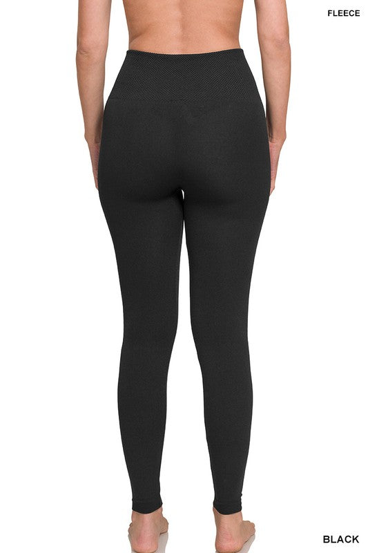 Zenana High Waist Fleece Leggings *PLUS*