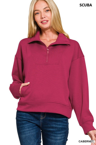 Zenana Scuba Half Zip Kangaroo Pullover – The Robyn's Nest Boutique