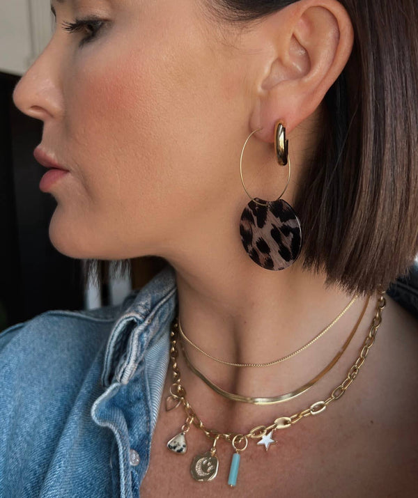 Elba Leopard Hoop Earrings