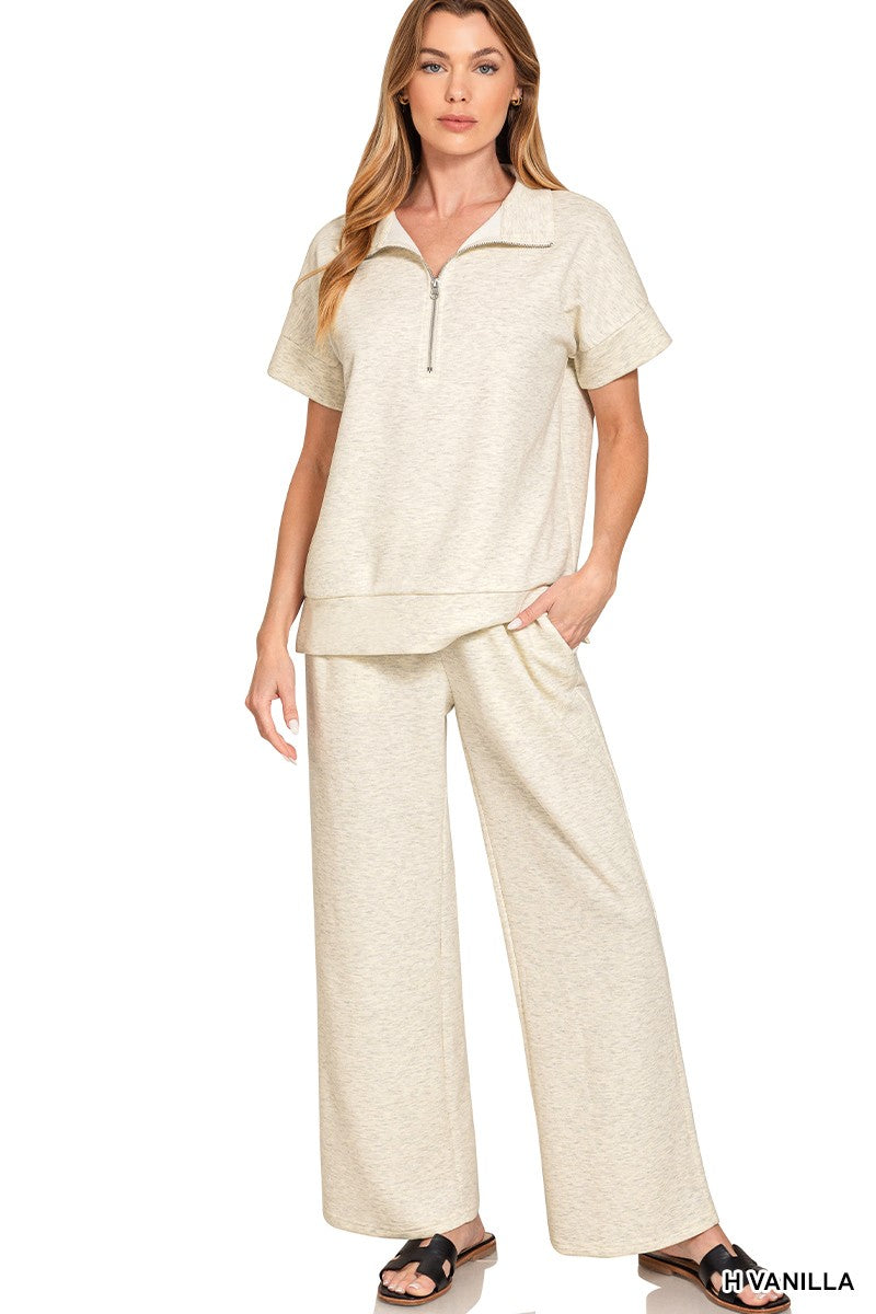 Zenana Sporty Gal Half Zip Top & Pants *SET*