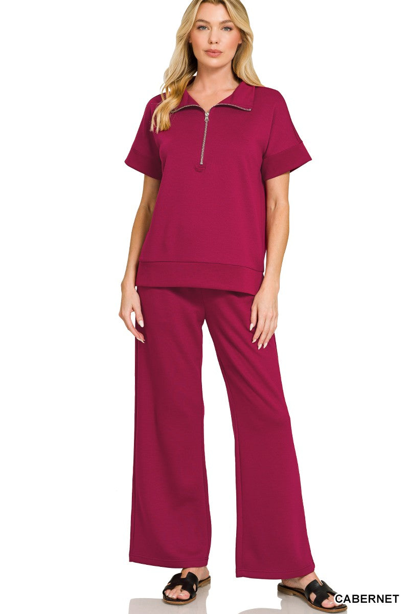 Zenana Sporty Gal Half Zip Top & Pants *SET*