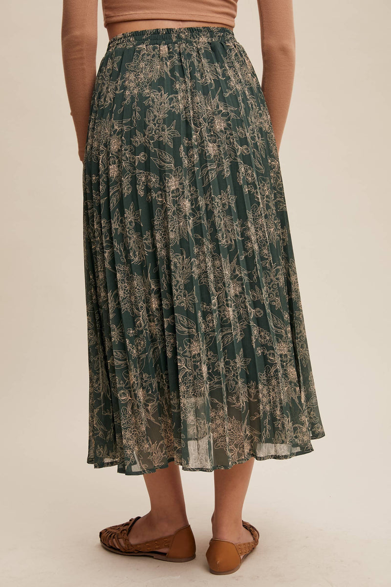 "Wind in My Ways" Pleated Maxi Skirt