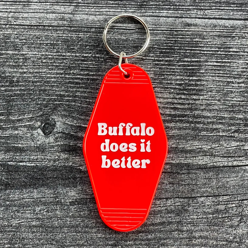 Buffalo does it better red hotel motel Keychain