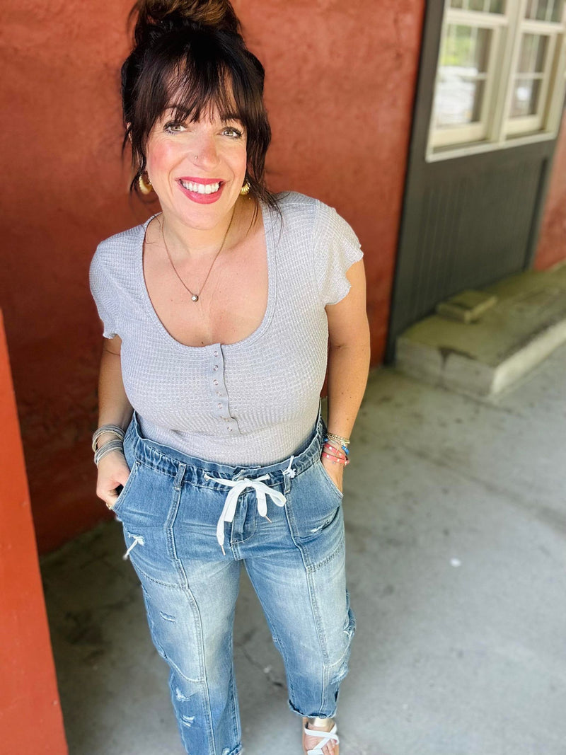 Risen High Rise Pull On Jeans