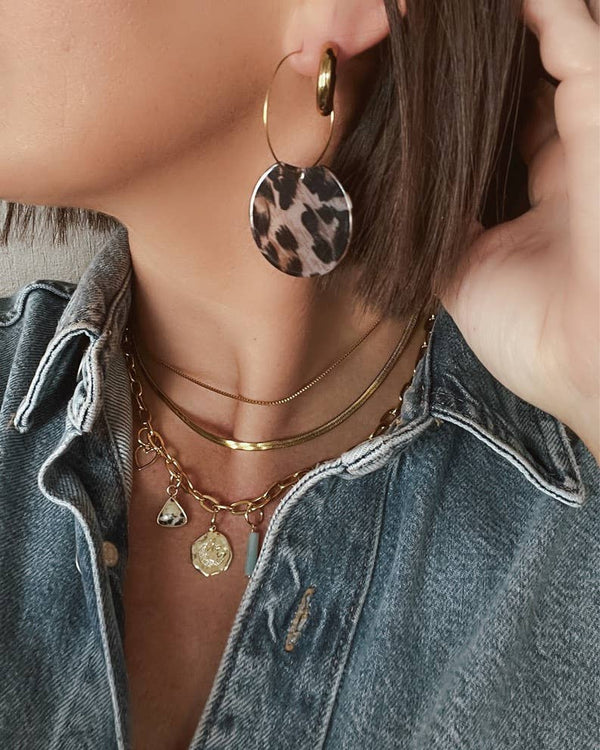Elba Leopard Hoop Earrings