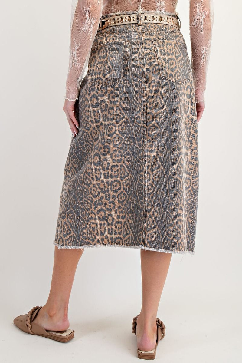 EASEL PREORDER Animal Instinct Midi Skirt