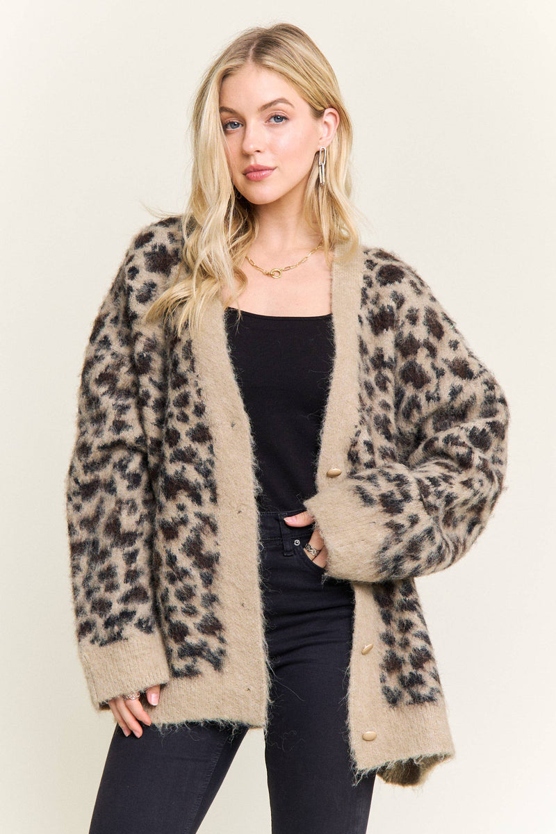 Fuzzy Leopard Cardigan
