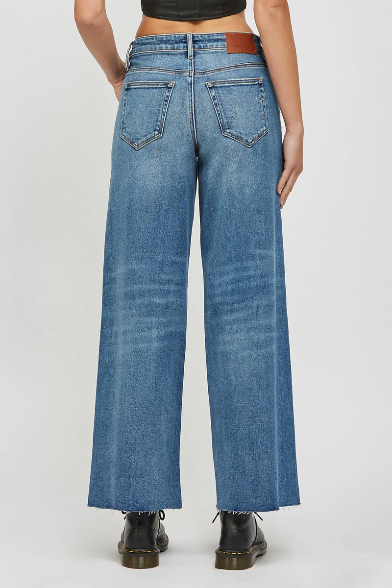 Hidden Dark Wash Clean Stretch Wide Leg Jeans