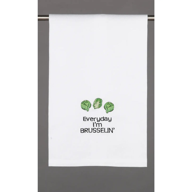 White Embroidered Kitchen Towels