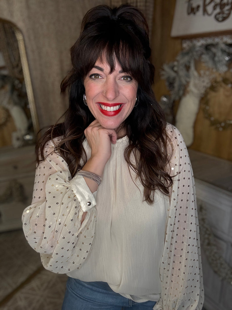 Life of the Party Balloon Sleeve Blouse