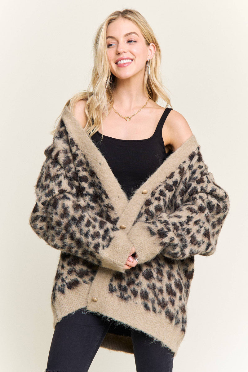 Fuzzy Leopard Cardigan