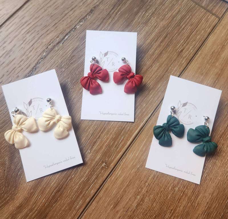 Cutie Clay Bow Earrings