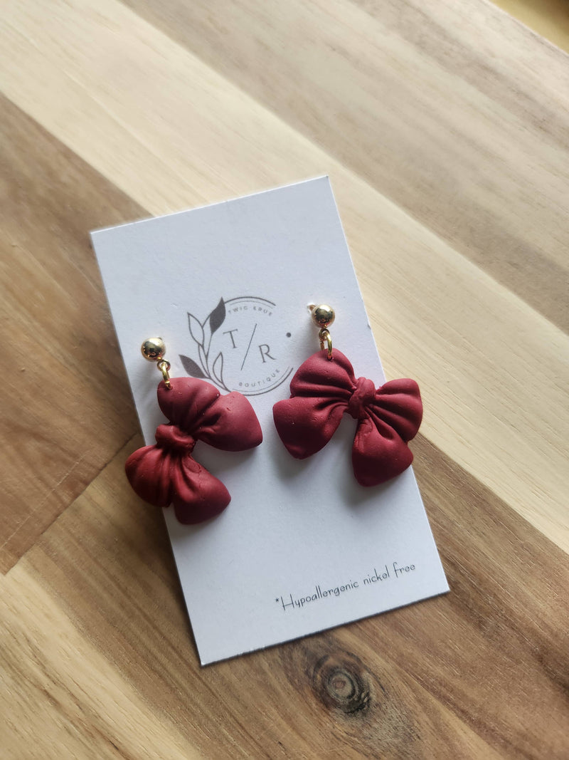 Cutie Clay Bow Earrings