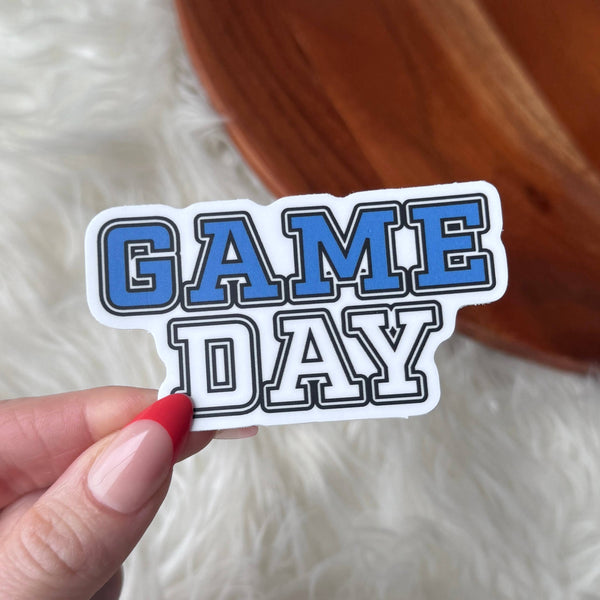 Game Day Blue White Sports Text Sticker