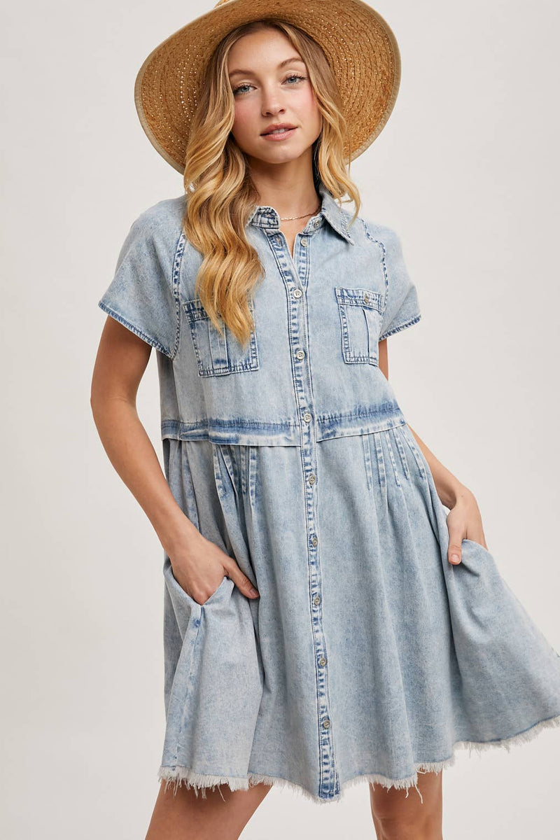 "Hip Chic" Button Down Dress