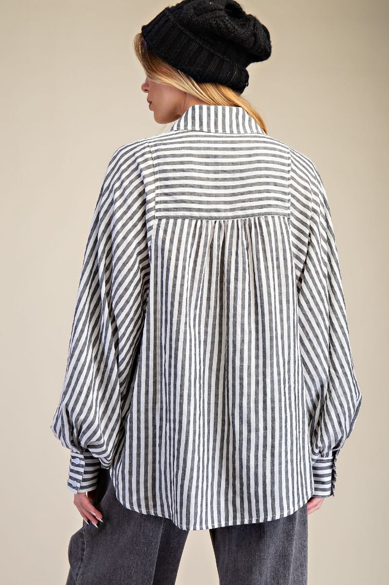 EASEL PREORDER Eiffel Tower Button Down Top