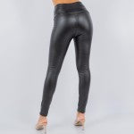 Fleece Lined High Waisted Faux Leather Leggings