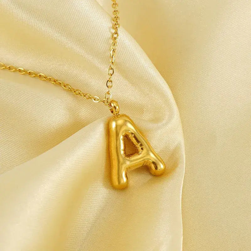 Balloon Style Initial Pendant Necklace