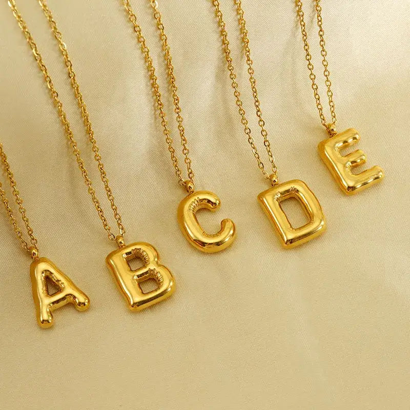 Balloon Style Initial Pendant Necklace