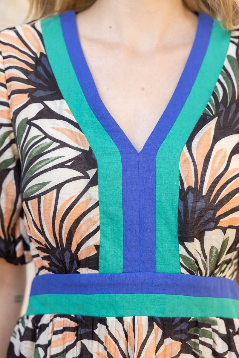 "Summer Palms" Midi Dress