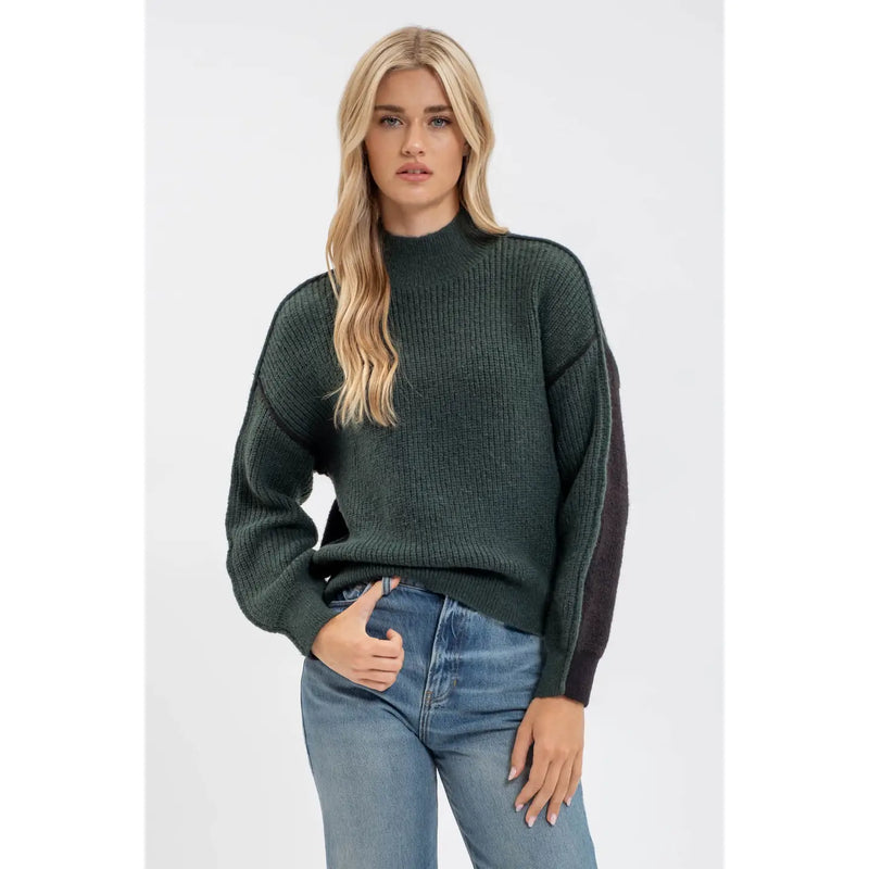 "Two Faced" Mock Neck Sweater