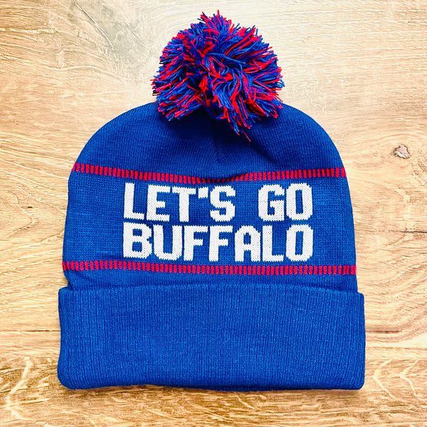 Lets Go Buffalo bills Pom Pom hat