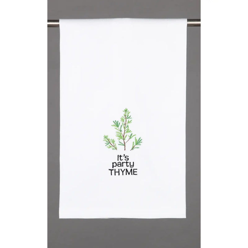 White Embroidered Kitchen Towels