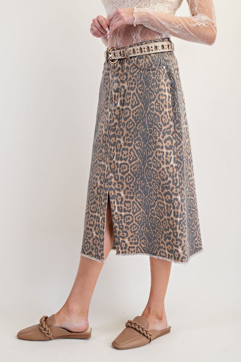 EASEL PREORDER Animal Instinct Midi Skirt