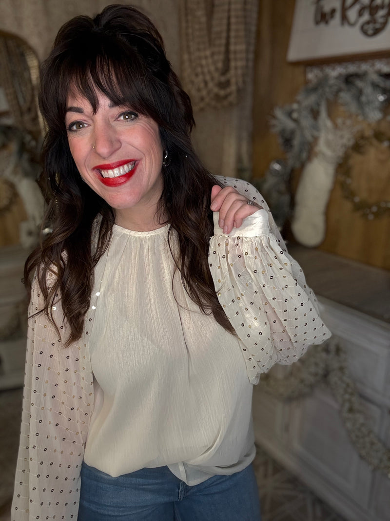 Life of the Party Balloon Sleeve Blouse