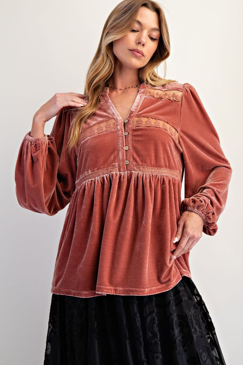 EASEL PREORDER Velvet Babydoll Tunic