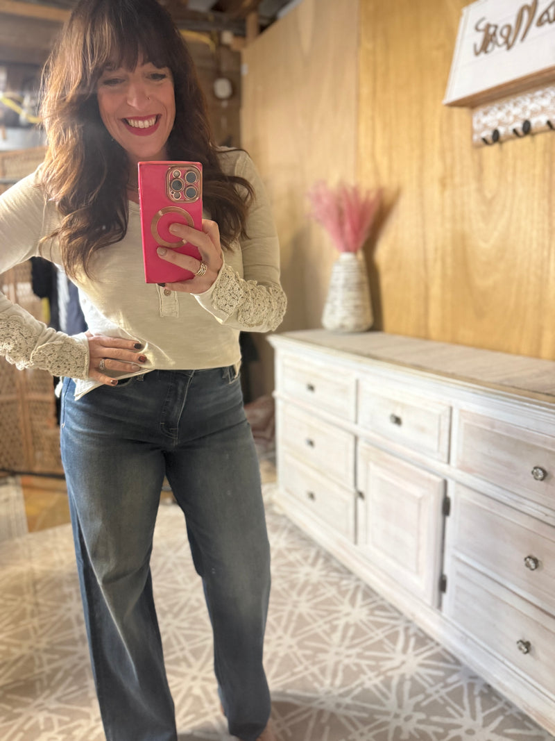 EASEL PREORDER Made You Look Henley Top