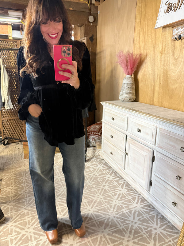 EASEL PREORDER Velvet Babydoll Tunic