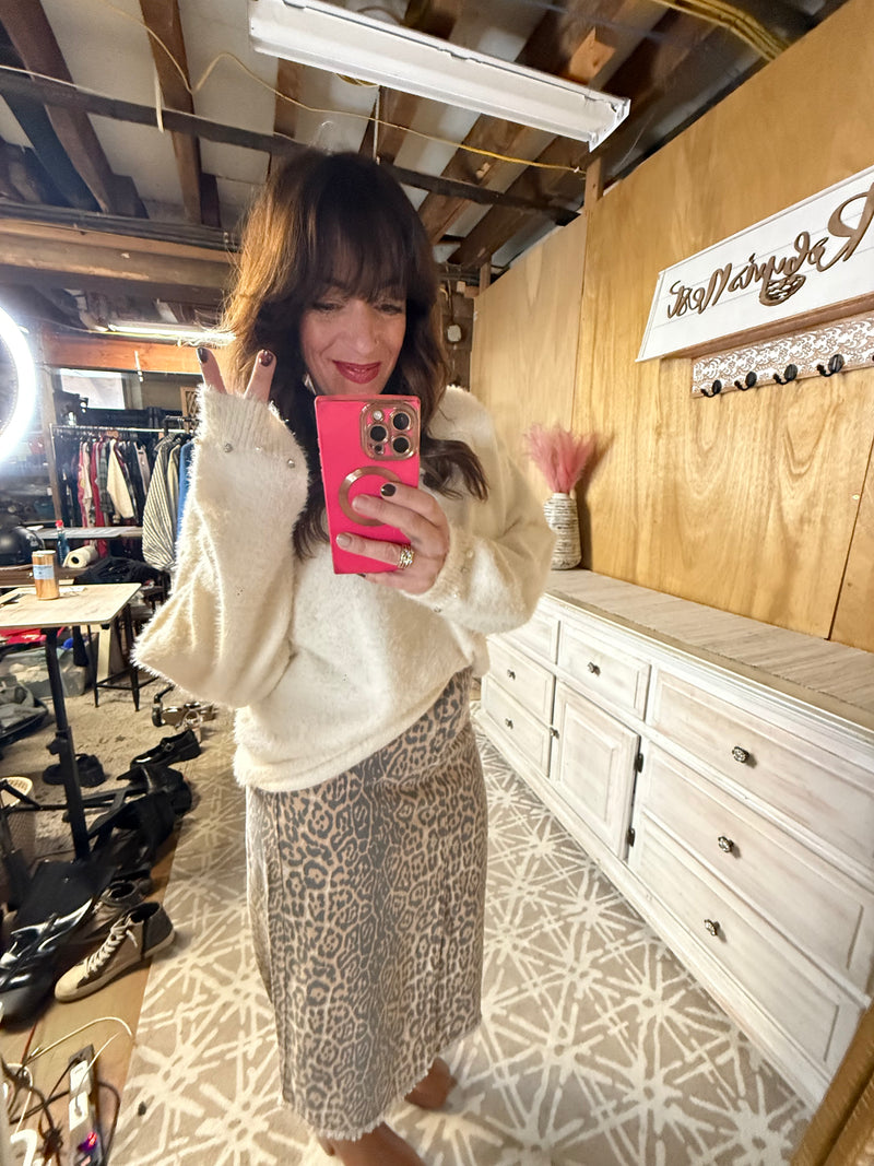 EASEL PREORDER Animal Instinct Midi Skirt