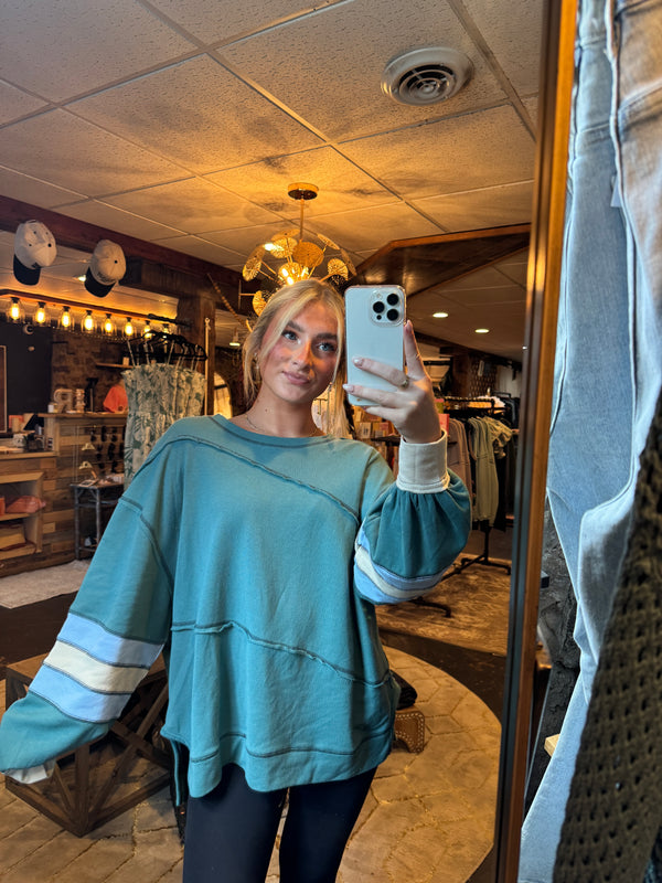 EASEL PREORDER- COLOR MIX EMBROIDERED WASHED PULLOVER