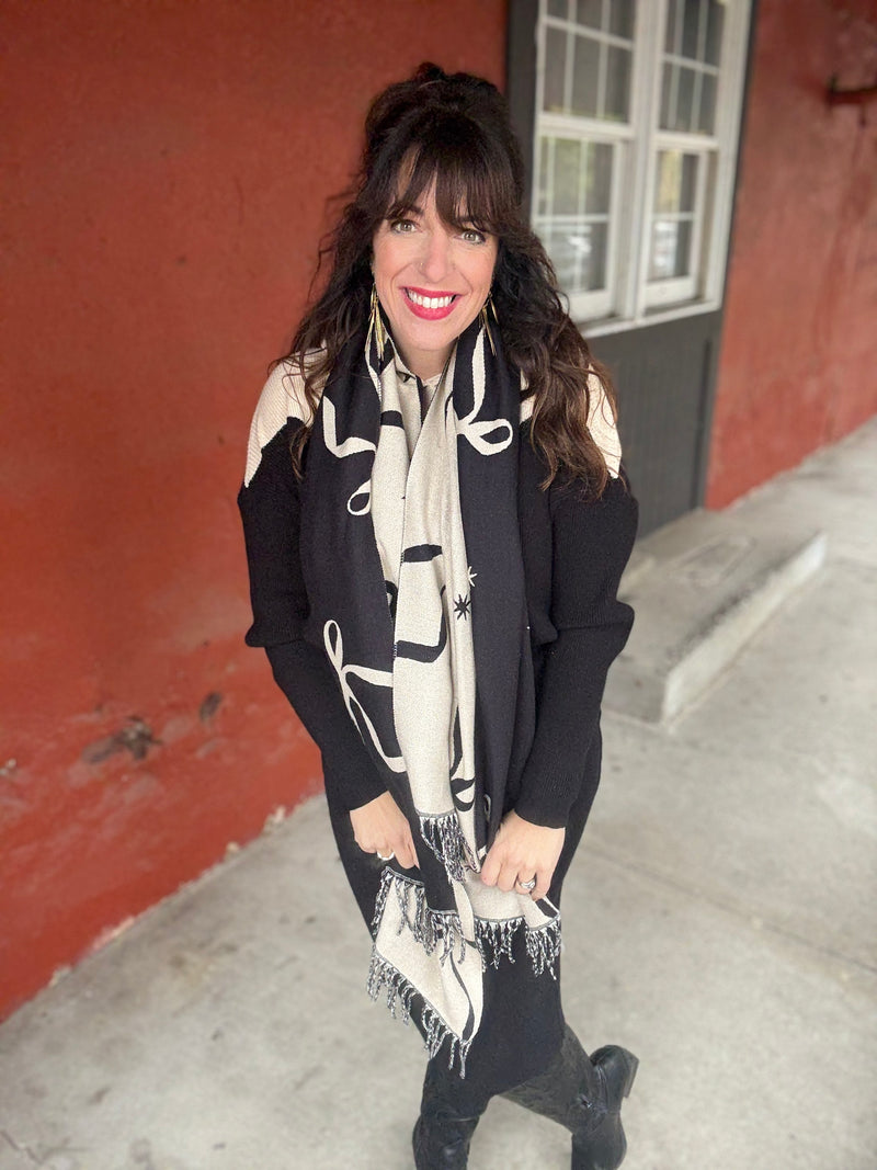 Ballerina Bow Fringed Scarf