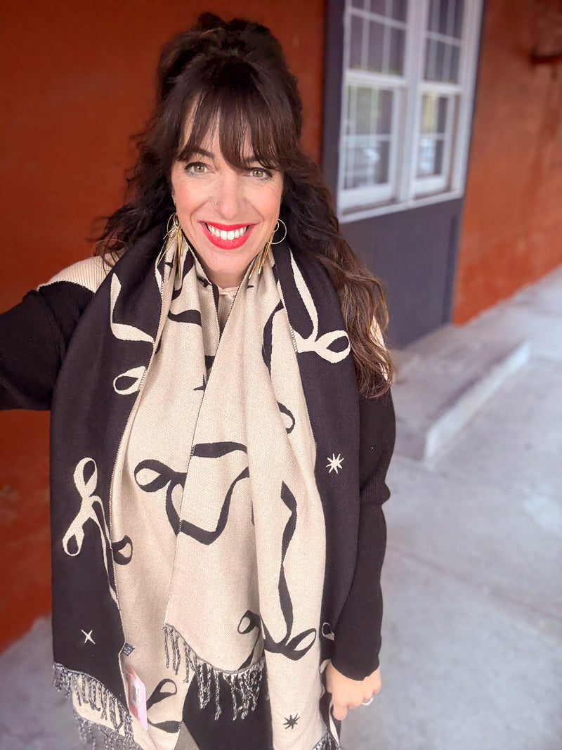 Ballerina Bow Fringed Scarf