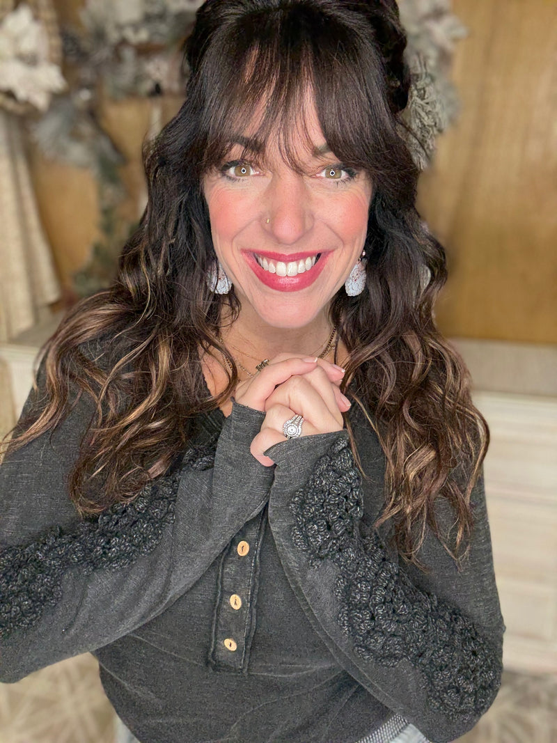 EASEL PREORDER Made You Look Henley Top *New Color*