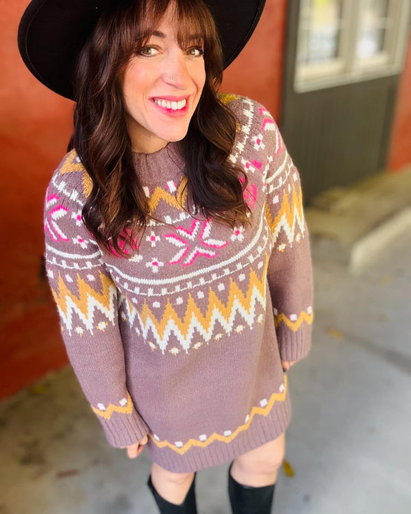 Fair Isle Sweater Dress